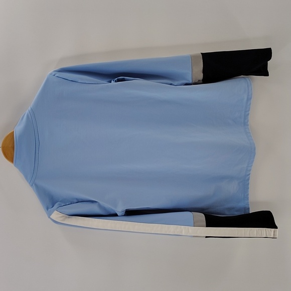 Victoria's Secret PINK Ultimate Deep Zip Pullover Blue Track Jacket Large - Picture 4 of 4